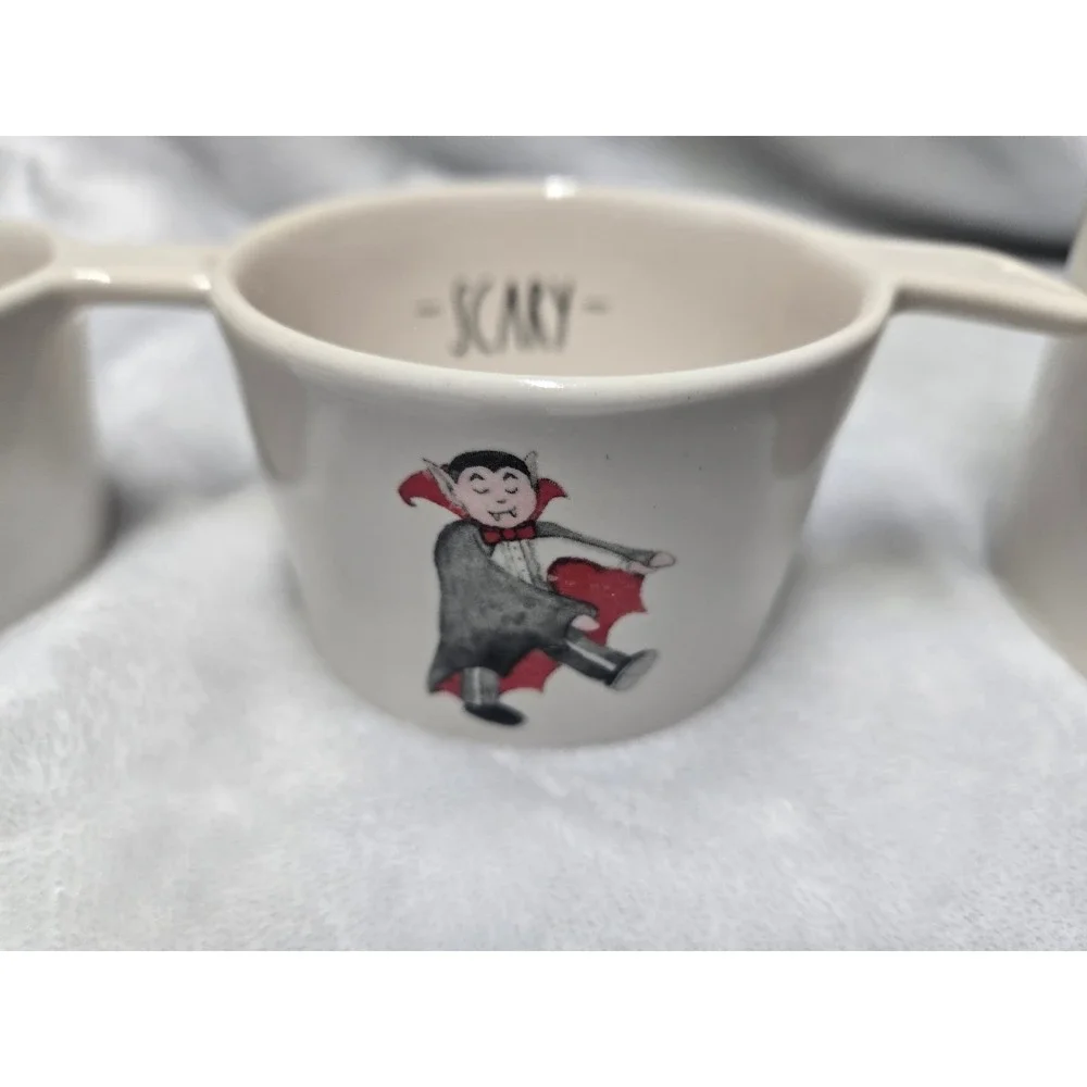 Rae Dunn Halloween Measuring Cups Set of 4 Witch Dracula Frankenstein Mummy
